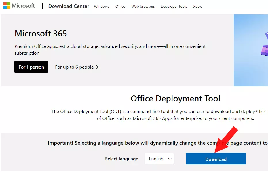 Télécharger Office Deployment Tool (ODT)